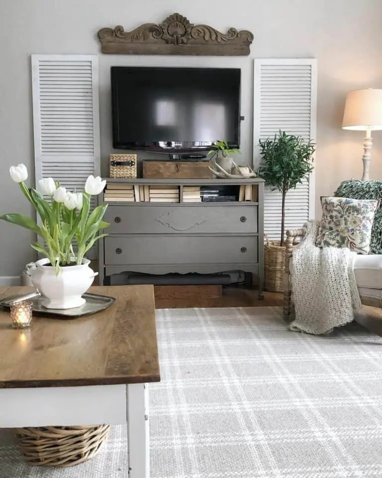 White Shutters Entertainment Console