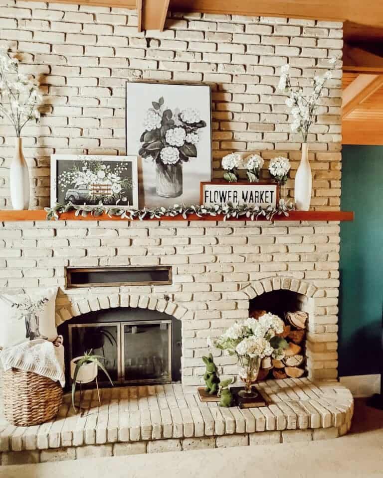White Stone Mantel