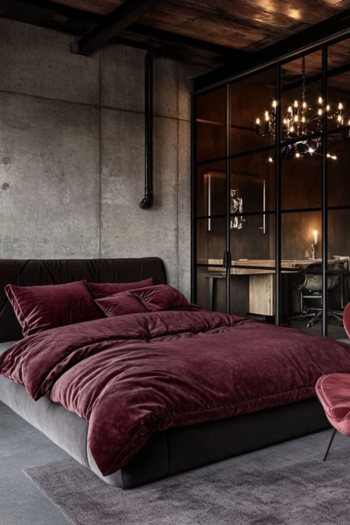 Wine Industrial Bedroom