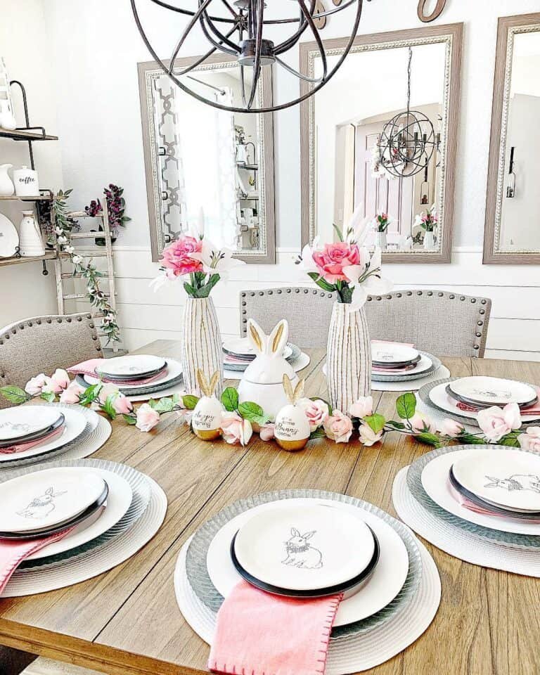 Wood Table Easter Setting