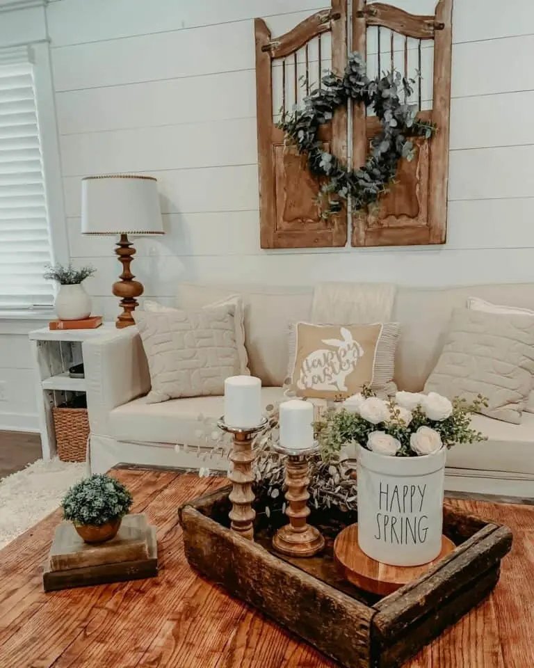 Wooden Tray Centerpiece