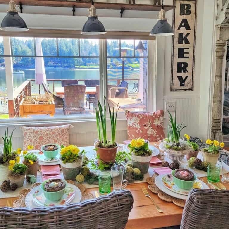 Yellow Blooms Pink Eggs