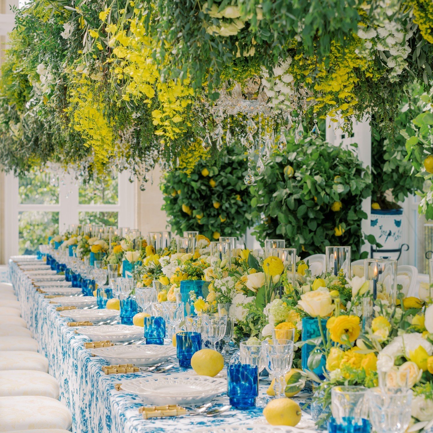 Blue and Yellow Tables