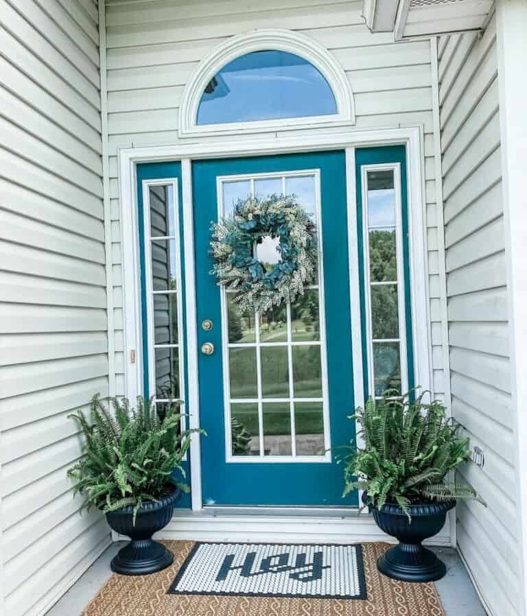 Blue Door, White Siding