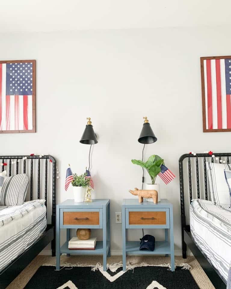 Blue Nightstand Flags