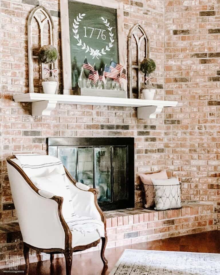 Brick Fireplace Mantel