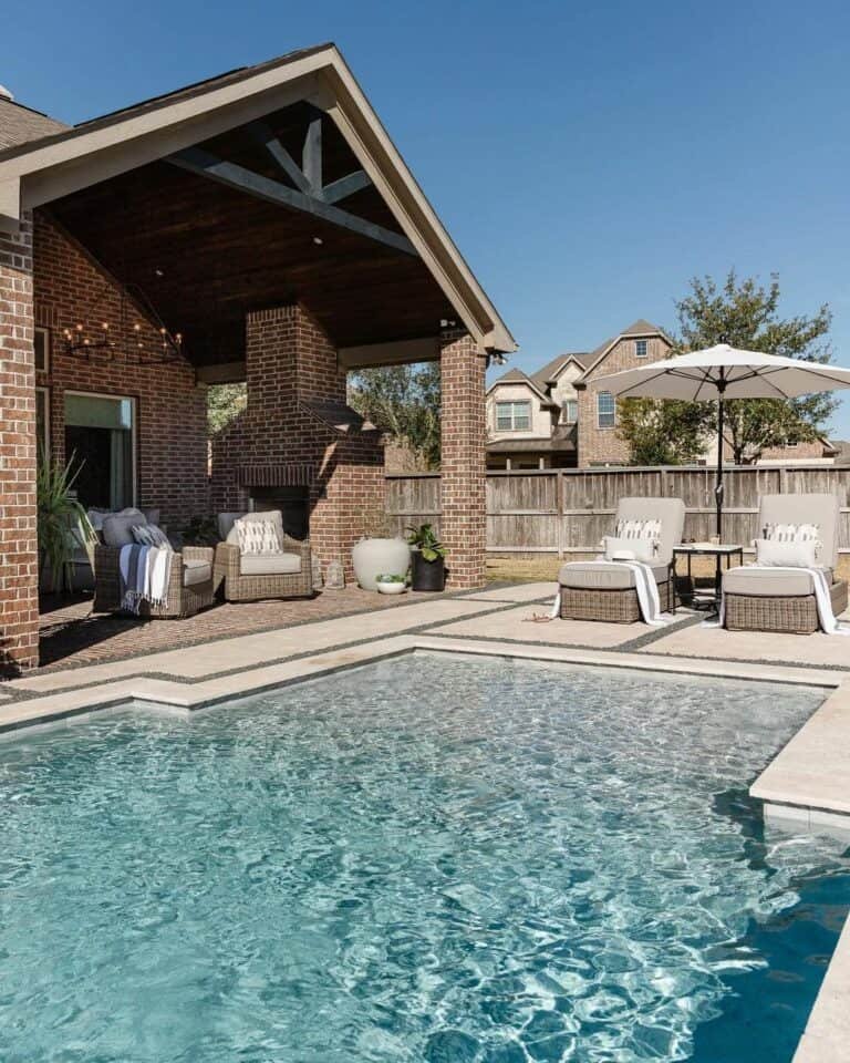 Brick Patio, Wicker Seating