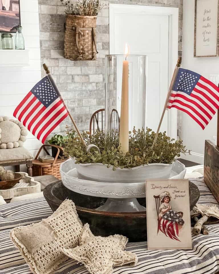 Candle and Flag Bowl
