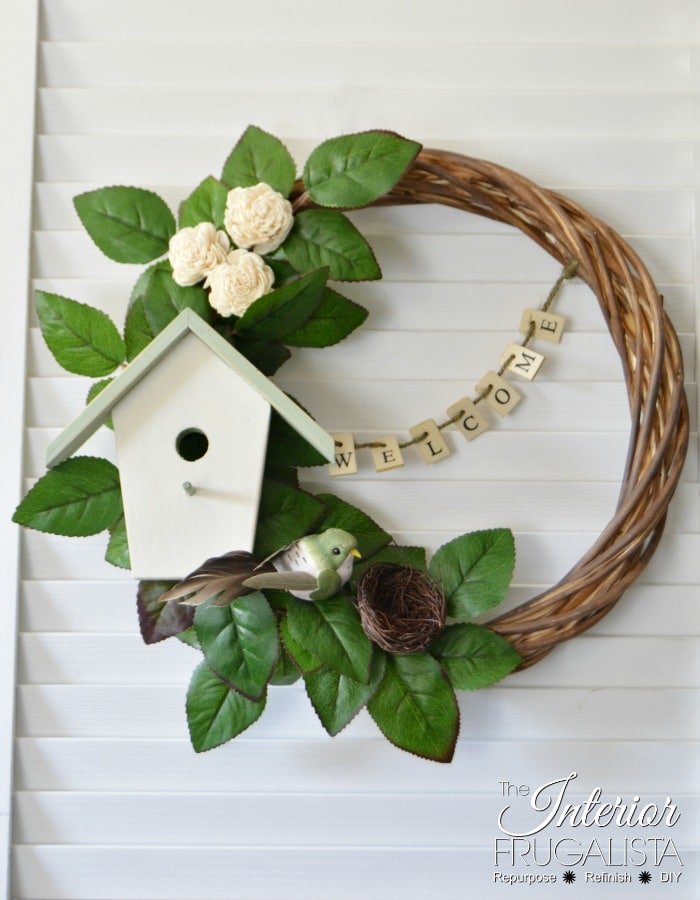 Fabric Rose Wreath