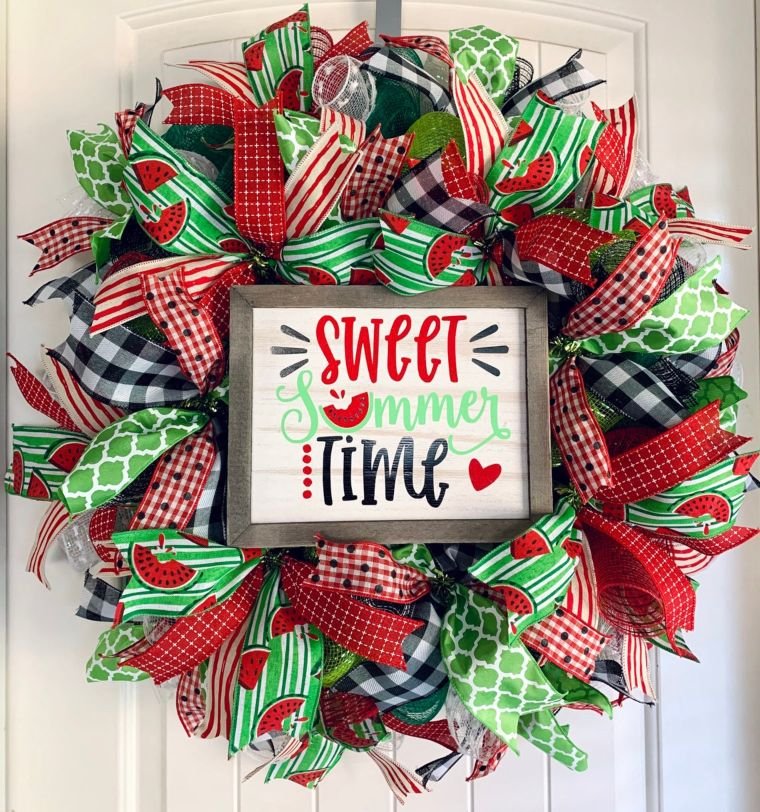 Fabric Watermelon Wreath
