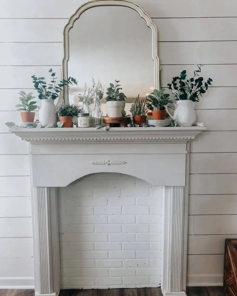 Faux White Mantel