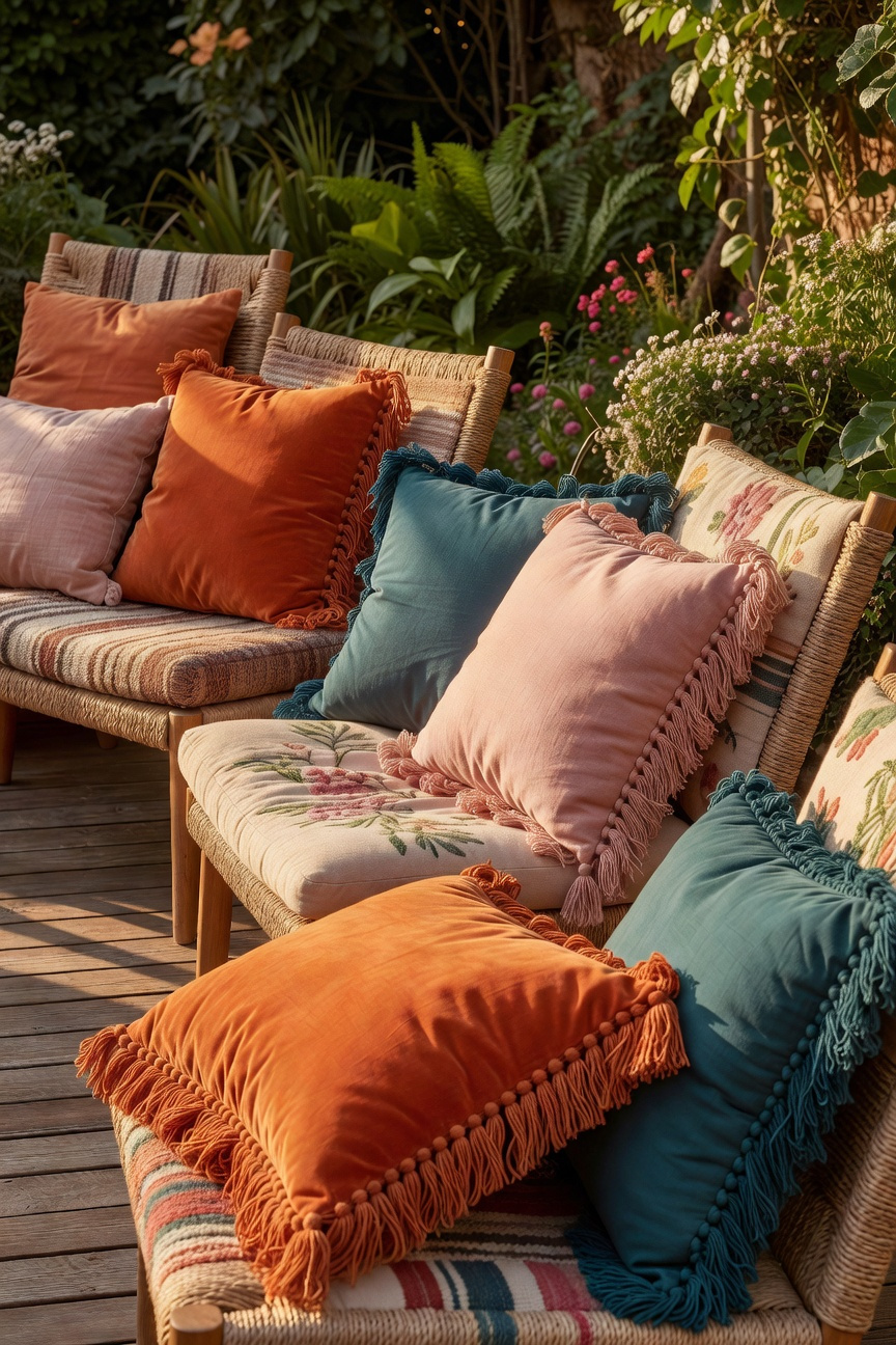Fringe Throw Pillows Boost Color
