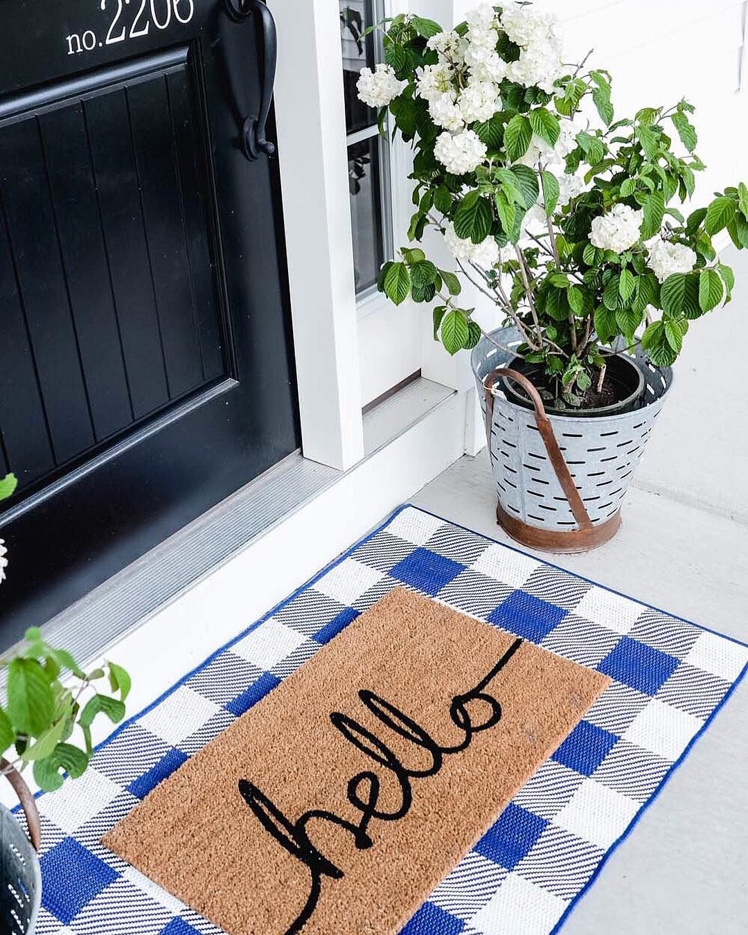 Gingham Welcome Mat