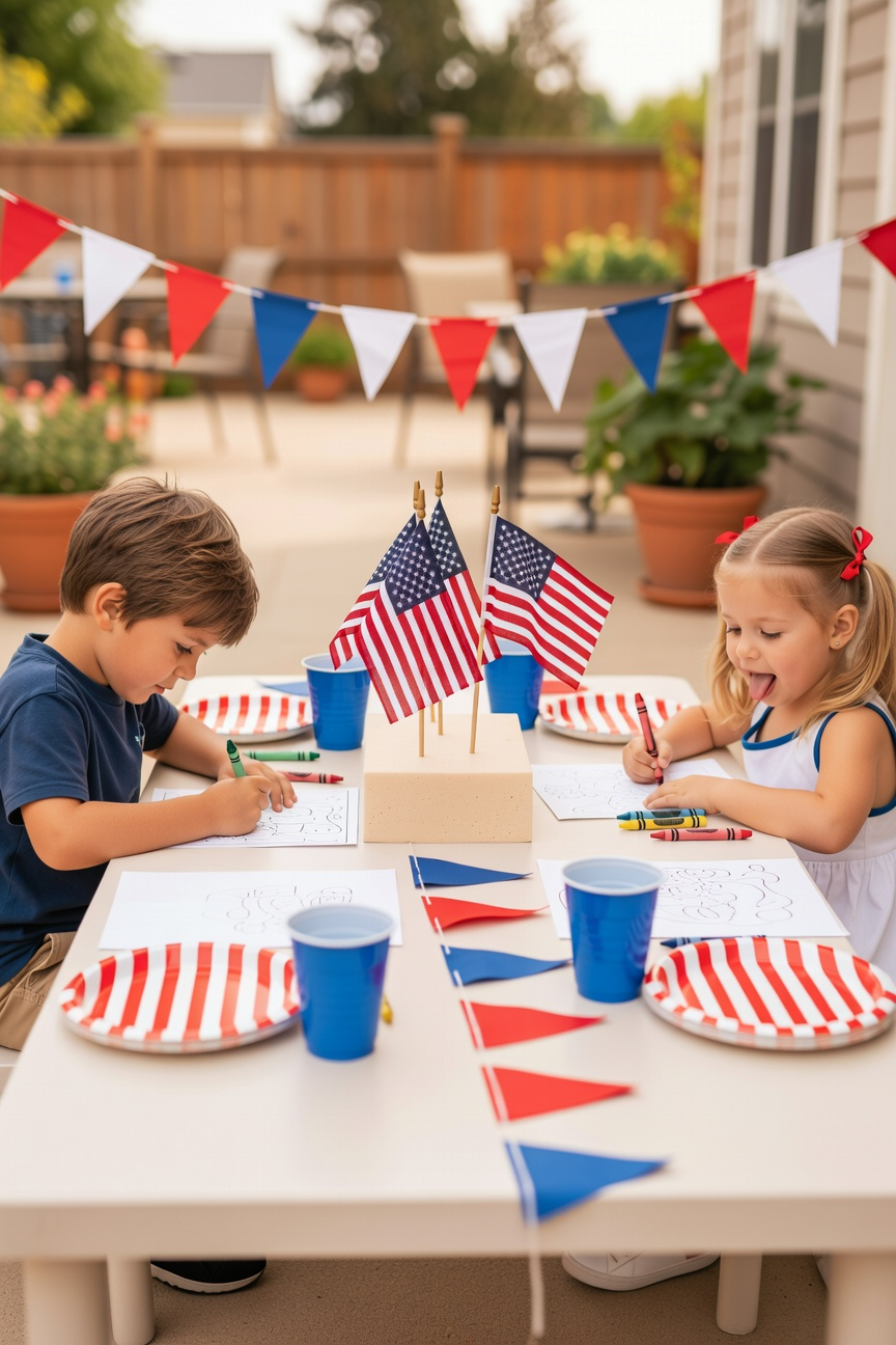 Kids Table Festive Flag Decor
