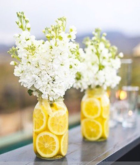 Lemon Floral Jars