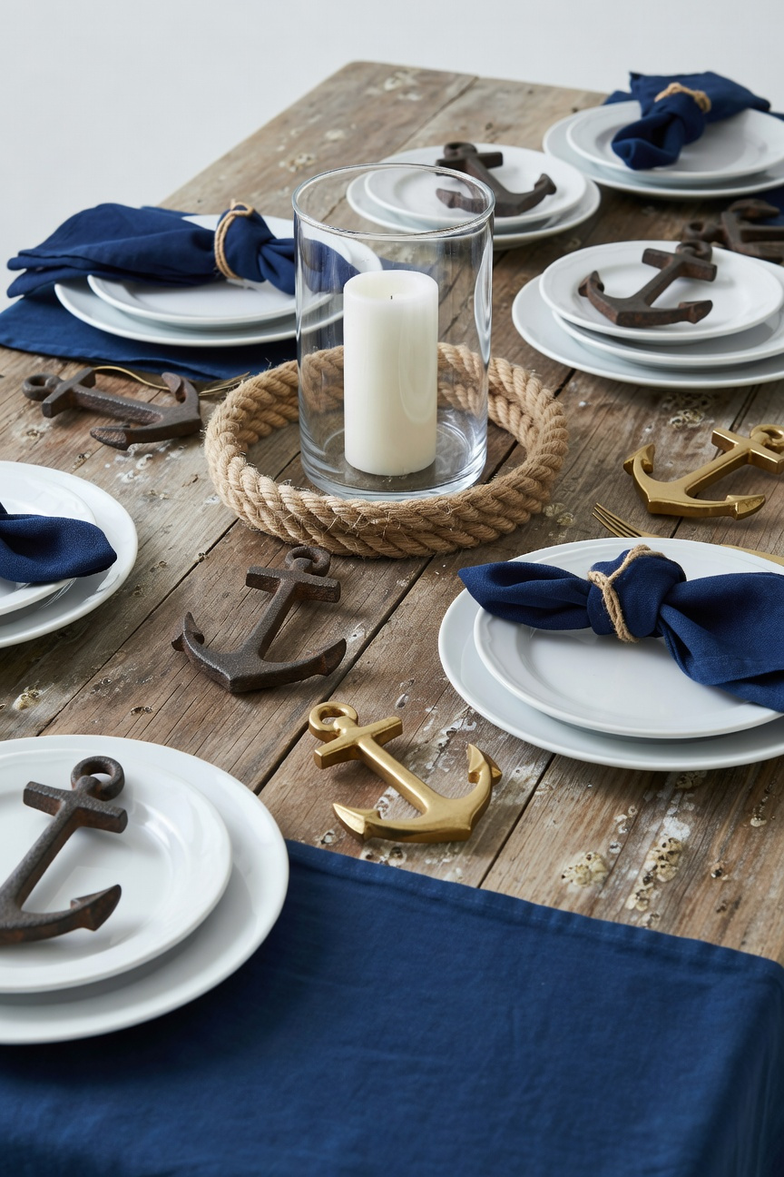Nautical Rope and Anchor Accents