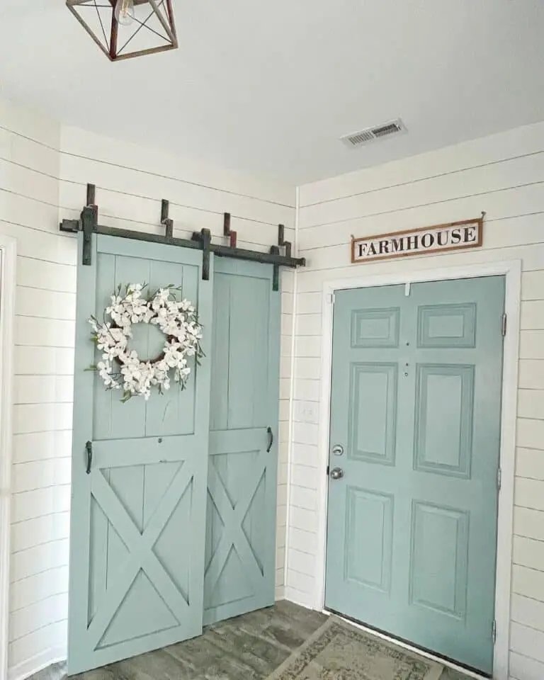 Pastel Blue Barn Door