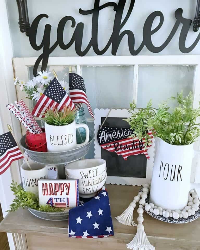 Patriotic Wood Table