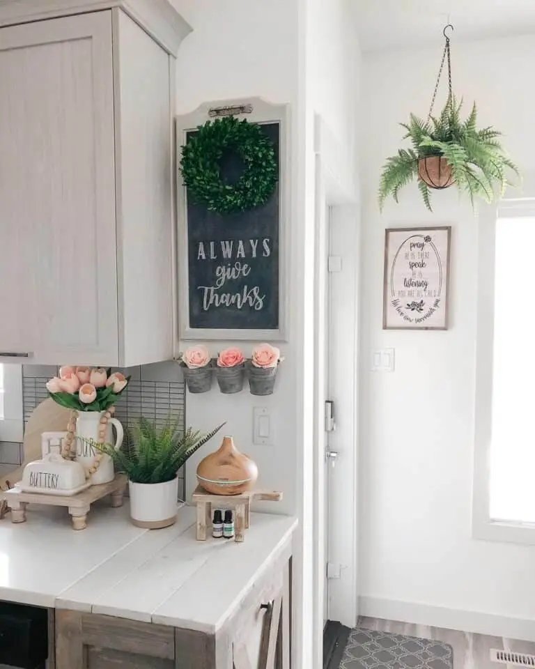 Pink Floral Kitchen Corner