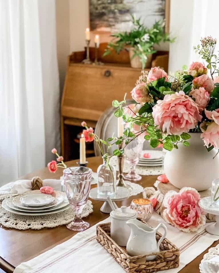 Pink Floral Tablescape