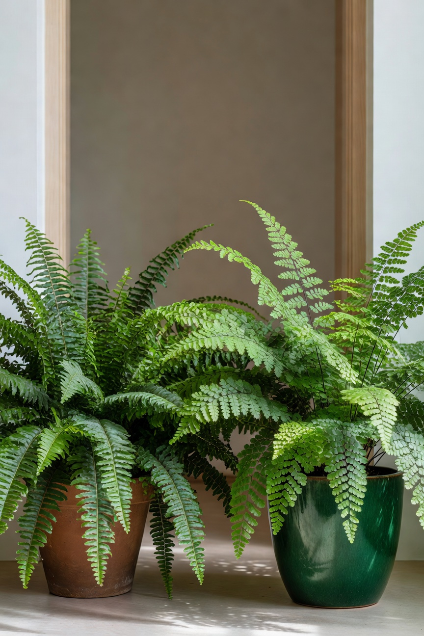 Potted Ferns For Humid Entryways