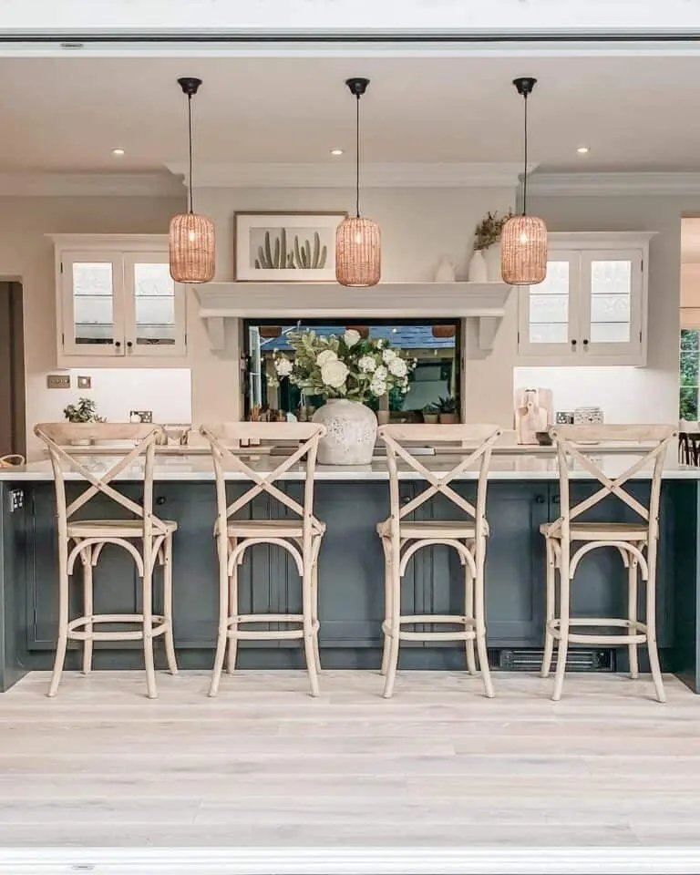 Rattan and White Flowers