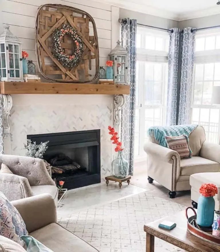 Red Flowers, Blue Vases