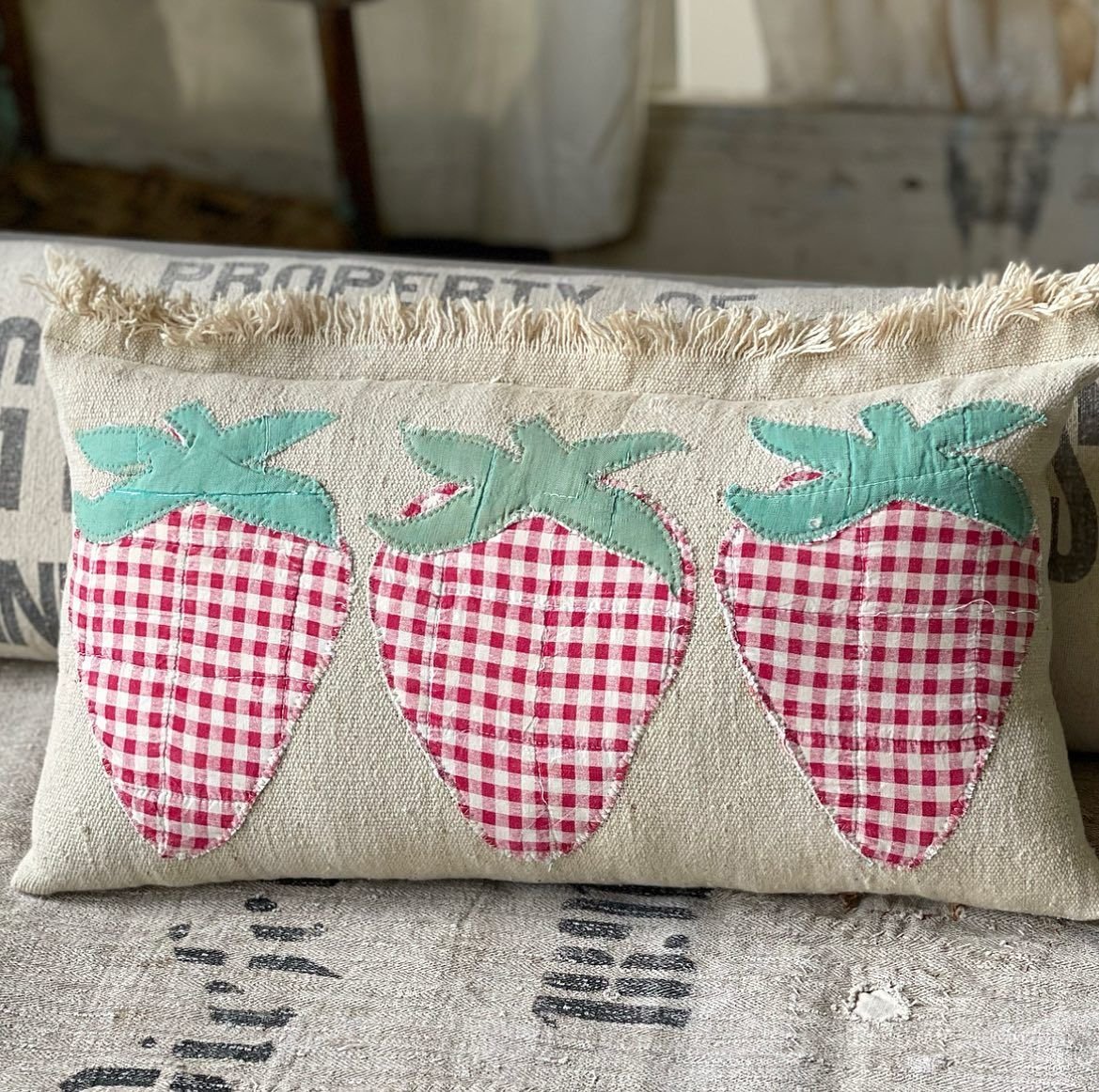 Red Gingham Cushion