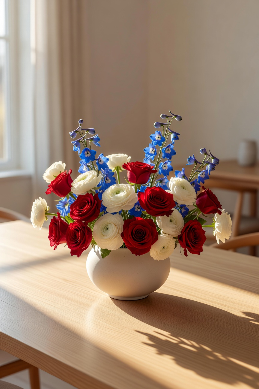 Red, White, and Blue Florals