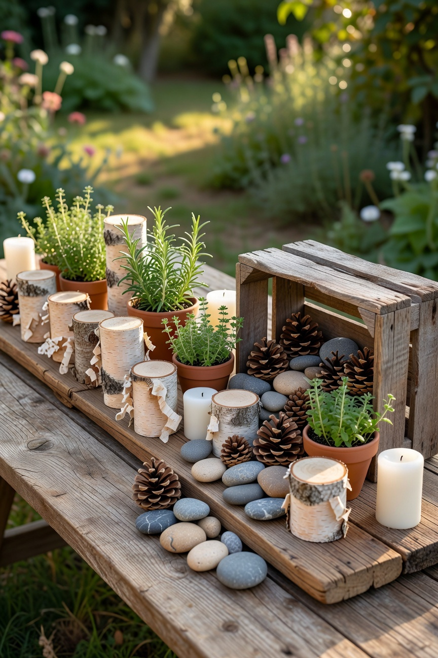 Rustic Wooden Centerpiece Displays