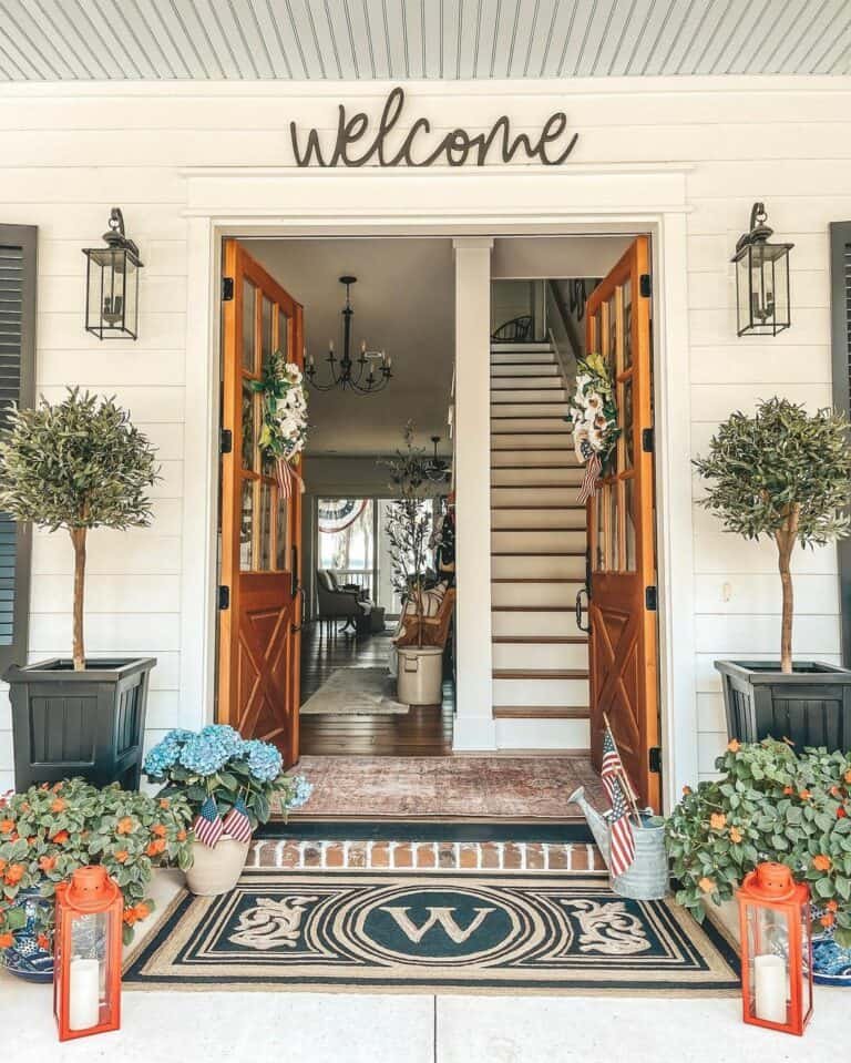 Stained Wood Double Doors