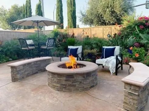 Stone And Blue Seating