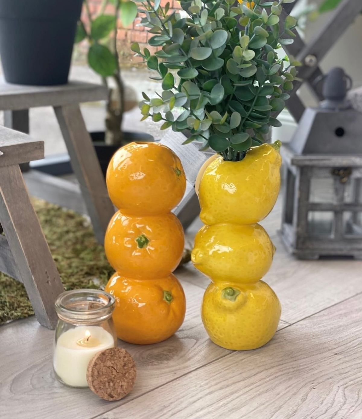 Stoneware Fruit Vases