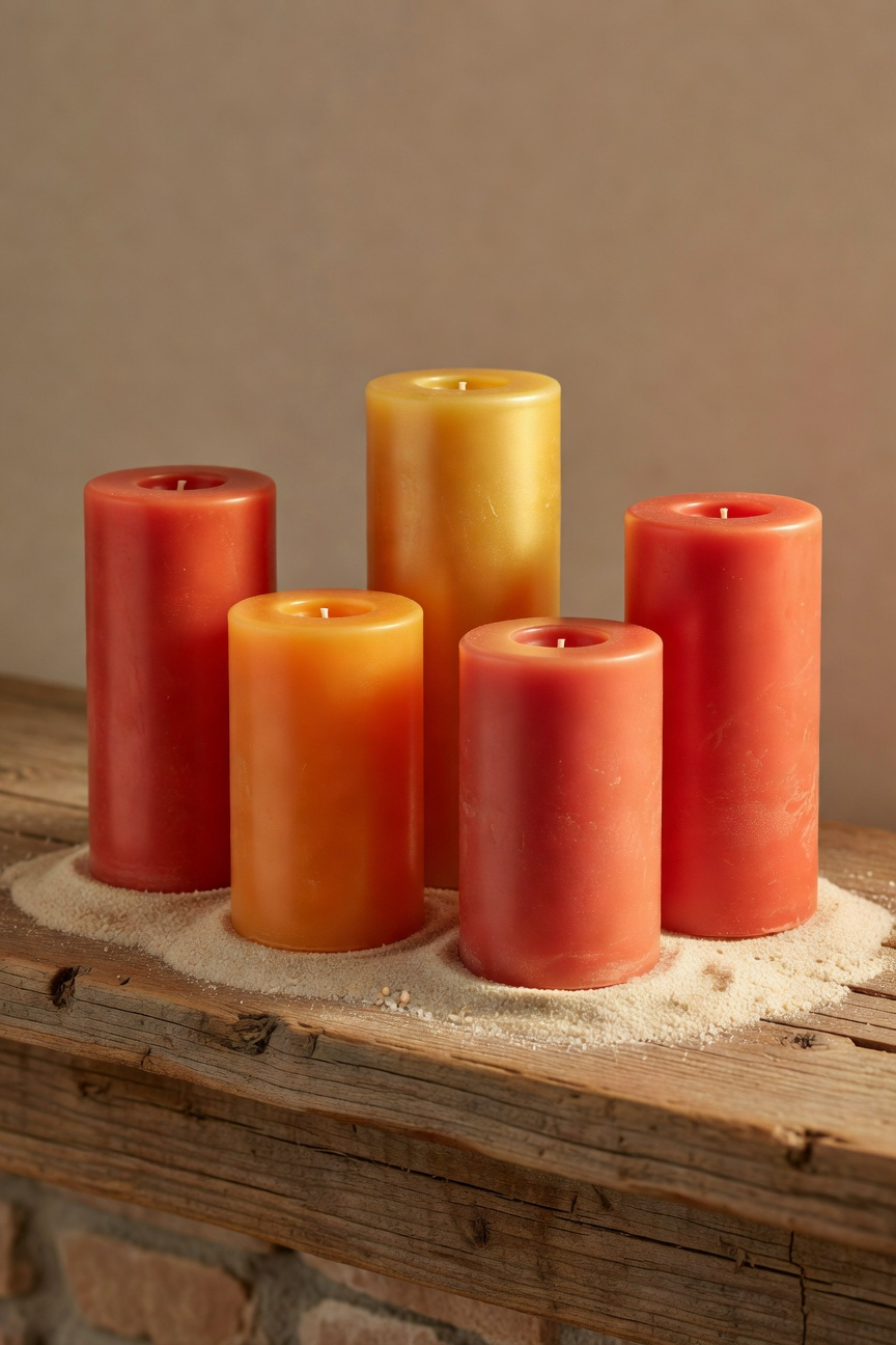 Sunset-Inspired Ombre Candle Grouping