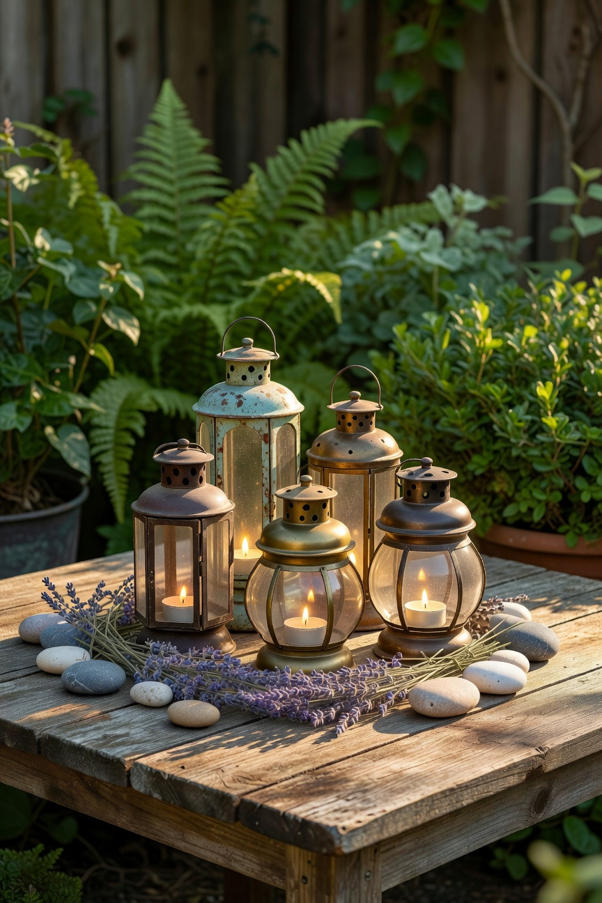 Thrift Store Lantern Centerpieces