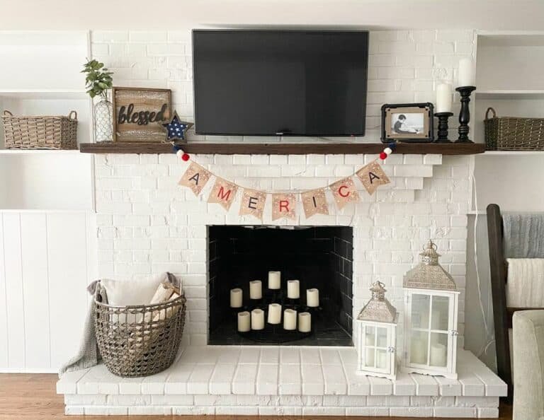 White Brick Fireplace