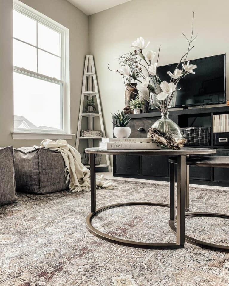 White Corner Shelf Styling