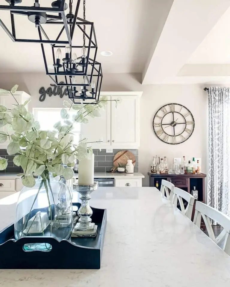 White Flowers, Glass Vases