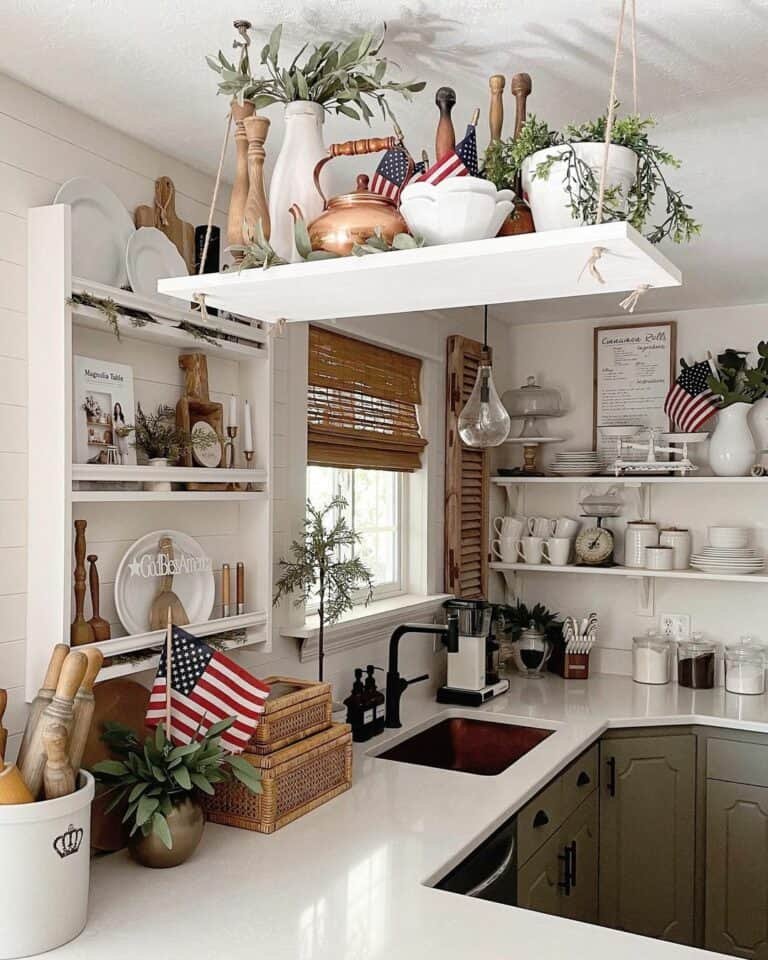 White Kitchen Shelves