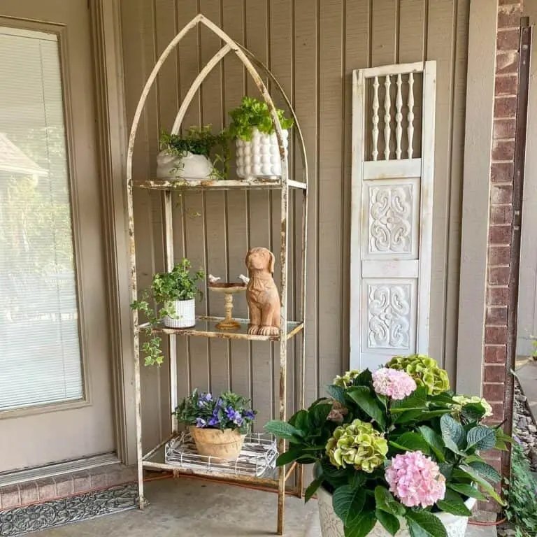 White Porch Shelf Display