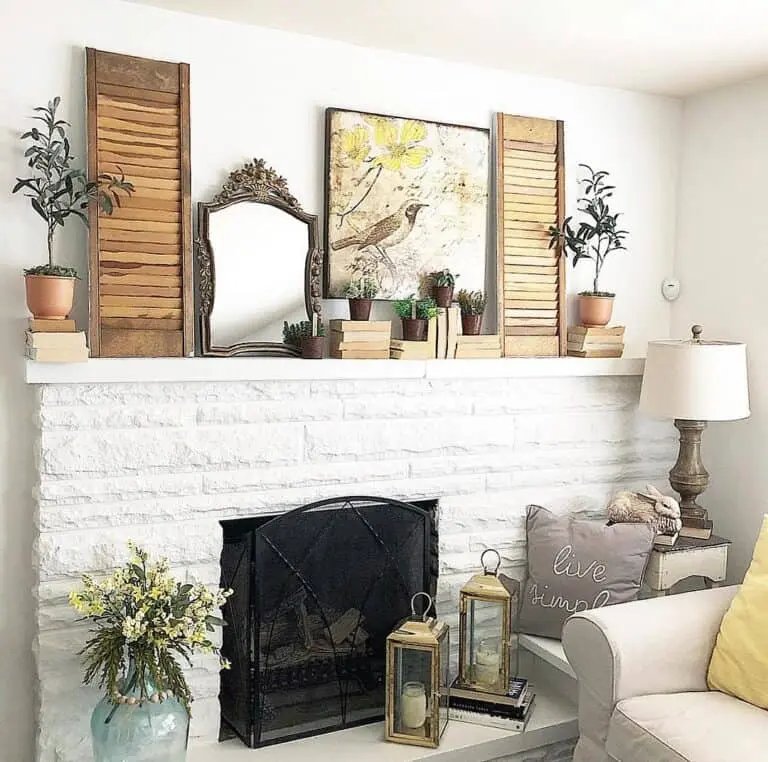 White Stone Fireplace