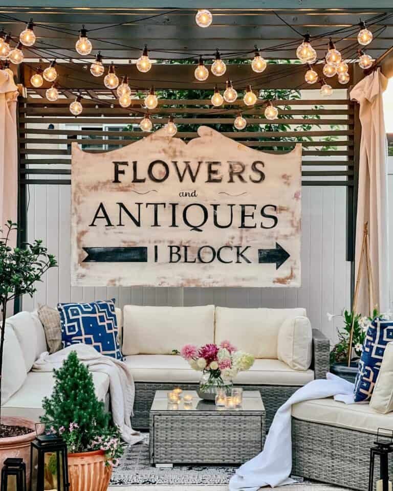 Wood Gazebo, Wicker Seating