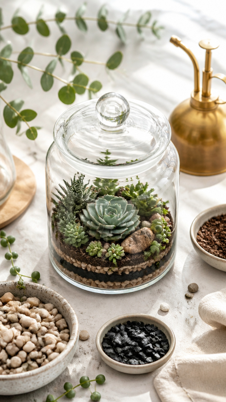 Mini Succulent Terrarium in Jar