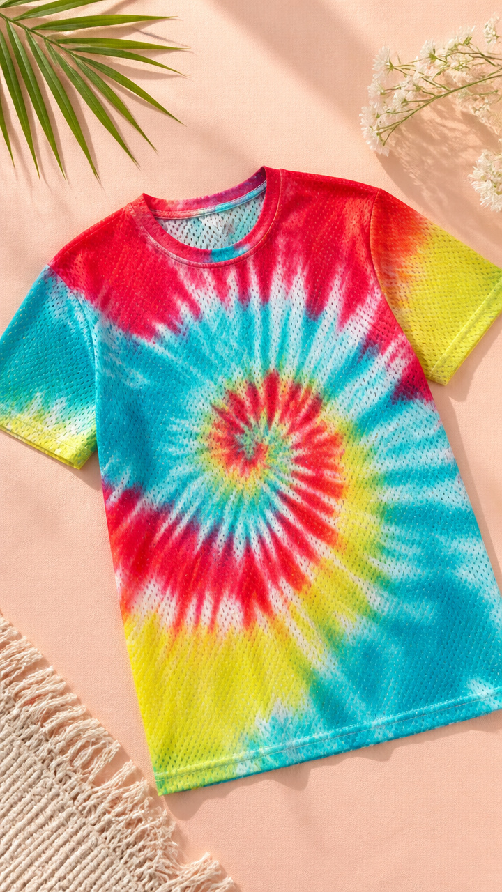 Tie-Dye Mesh Panel Tee