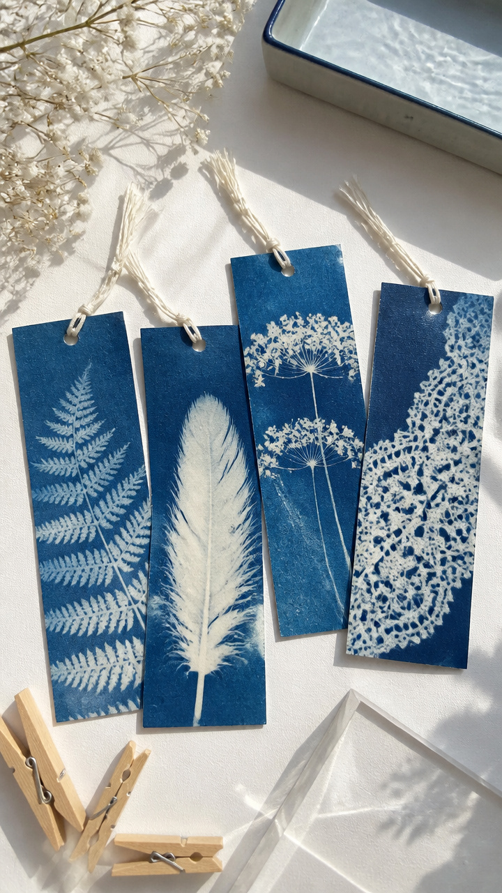 Sunprint Cyanotype Bookmarks
