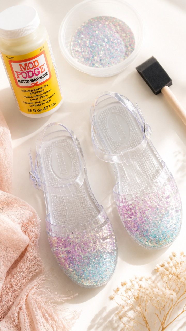 Glitter Dip-Dye Sandals
