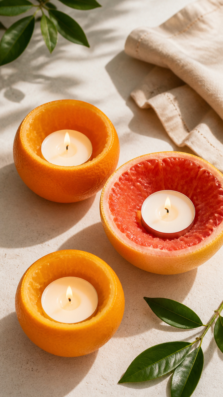 Citrus Peel Candle Holders