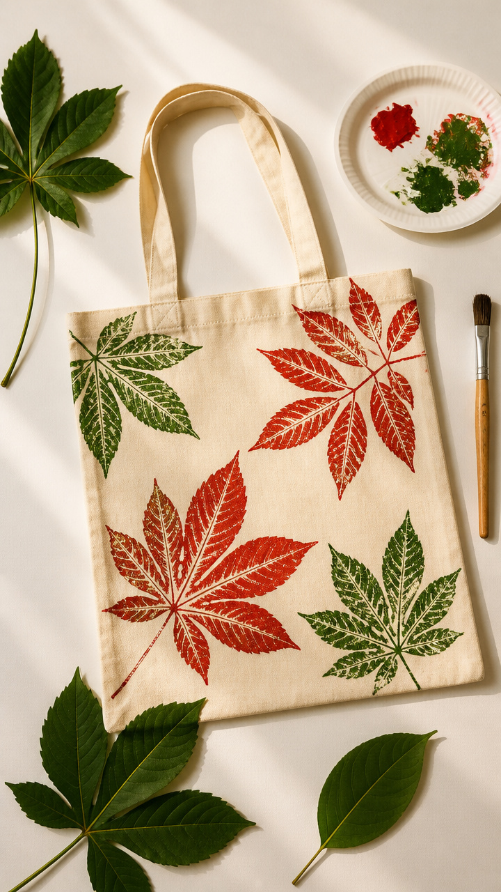 Leaf Print Tote Bag