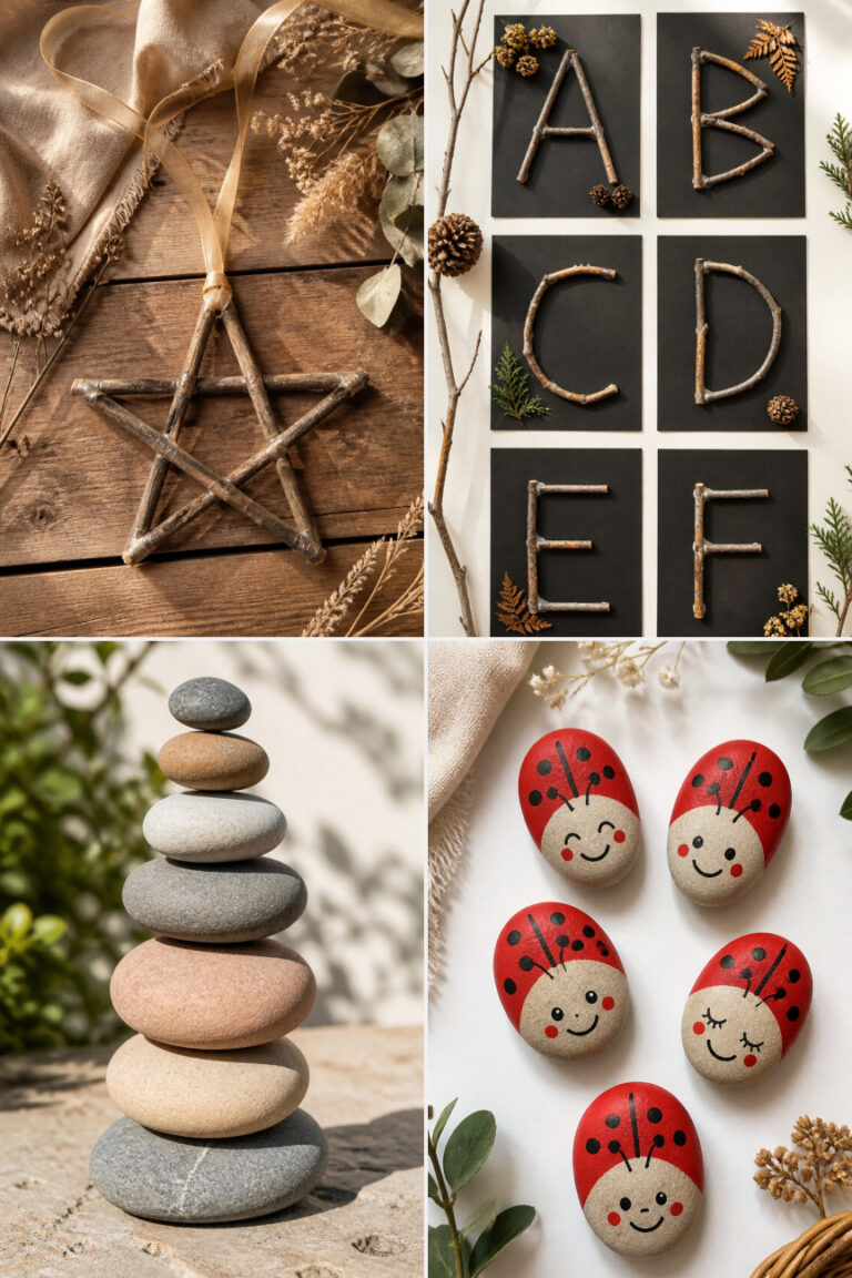 15 Backyard Nature Crafts for Kids Using Sticks, Leaves, and Rocks