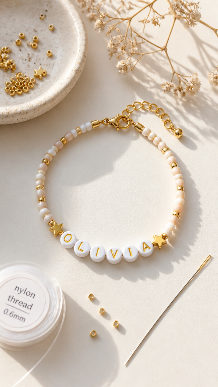 Alphabet Letter Bead Bracelet